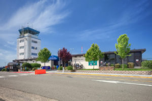 Image of the STS terminal building and Airport tower