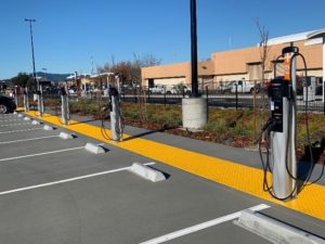 Image of electric vehicle charging stations at STS