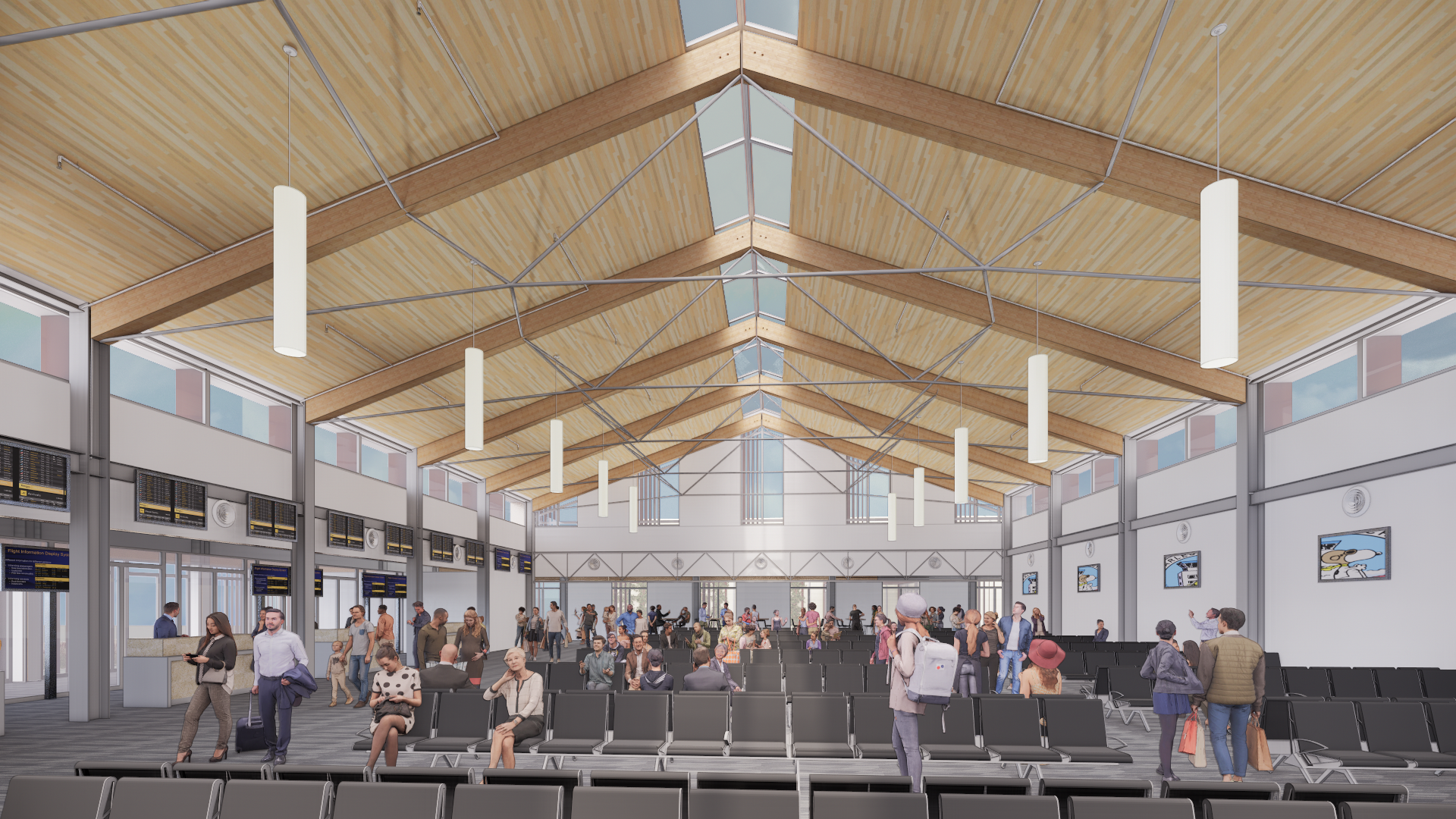 Architectural Visual Rendering of the future modernized STS Terminal Interior